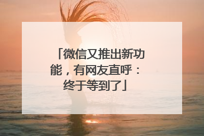 微信又推出新功能，有网友直呼：终于等到了